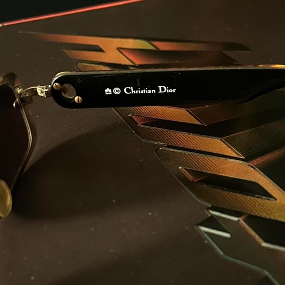 VINTAGE 90S GOLD FRAME CHRISTIAN DIOR EVA SUNGLASSES 42 W - Picture 4 of 5
